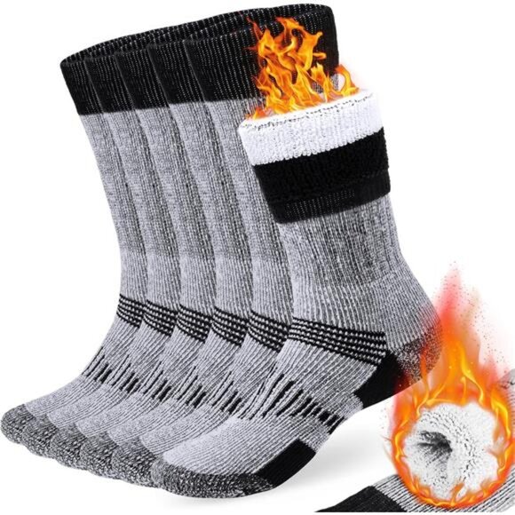 Wool Socks for Men and Women Warm thermal Boot Hiking Socks 3 Pairs - Picture 1 of 7